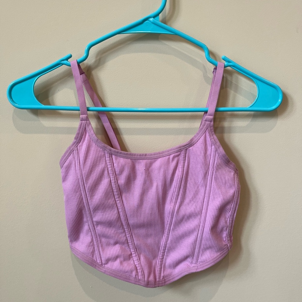 Lavender Ribbed Crop Top